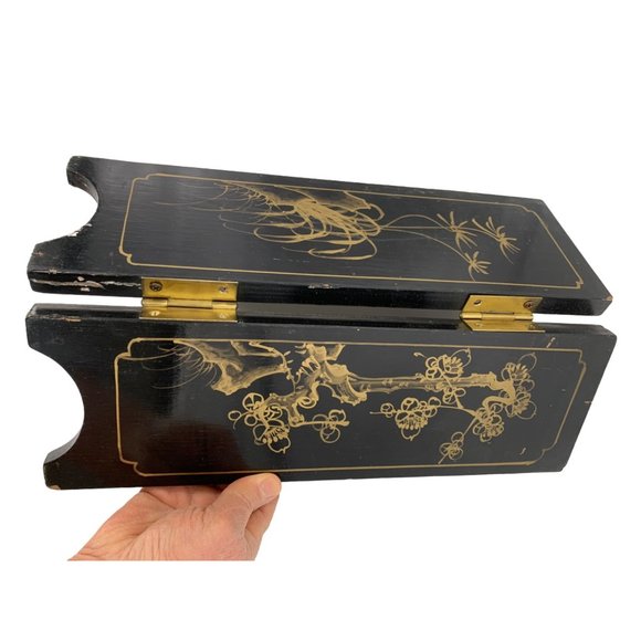 VTG Mini Two Panel Japanese Relief Art Screens Byobu Geishas Decor 6768 - Picture 7 of 16